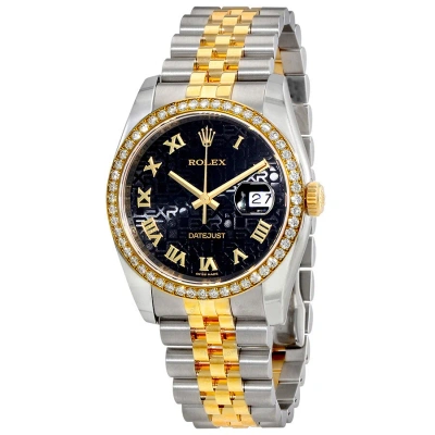Rolex Oyster Perpetual Datejust 36 Black Dial Stainless Steel And 18k Yellow Gold Jubilee Bracelet A In Black / Gold / Gold Tone / Yellow
