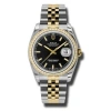 ROLEX ROLEX OYSTER PERPETUAL DATEJUST 36 BLACK DIAL STAINLESS STEEL AND 18K YELLOW GOLD JUBILEE BRACELET A