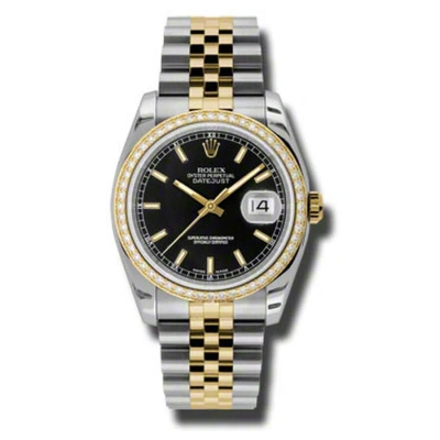 Rolex Oyster Perpetual Datejust 36 Black Dial Stainless Steel And 18k Yellow Gold Jubilee Bracelet A