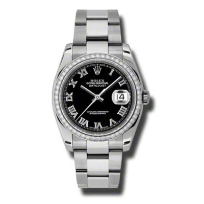 Rolex Oyster Perpetual Datejust 36 Black Dial Stainless Steel Bracelet Automatic Ladies Watch 116244