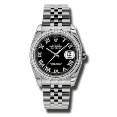Rolex Oyster Perpetual Datejust 36 Black Dial Stainless Steel Jubilee Bracelet Automatic Ladies Watc In Metallic