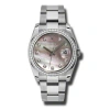 ROLEX ROLEX OYSTER PERPETUAL DATEJUST 36 BLACK MOTHER OF PEARL DIAL STAINLESS STEEL BRACELET AUTOMATIC LAD