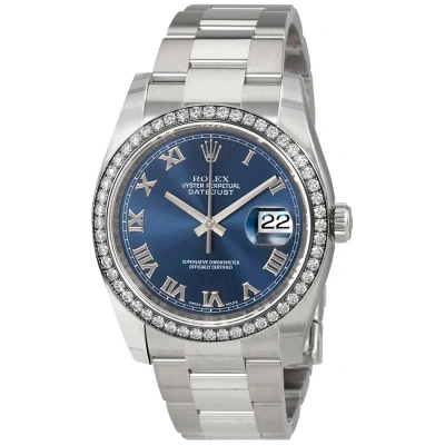 Rolex Oyster Perpetual Datejust 36 Blue Dial Stainless Steel Bracelet Automatic Ladies Watch 116244b