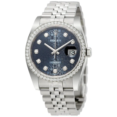 Rolex Oyster Perpetual Datejust 36 Blue Dial Stainless Steel Jubilee Bracelet Automatic Ladies Watch In Metallic