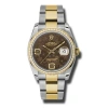 ROLEX ROLEX OYSTER PERPETUAL DATEJUST 36 BROWN DIAL STAINLESS STEEL AND 18K YELLOW GOLD BRACELET AUTOMATIC