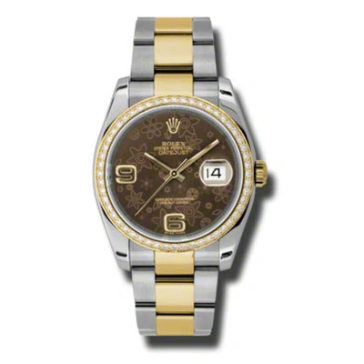 Rolex Oyster Perpetual Datejust 36 Brown Dial Stainless Steel And 18k Yellow Gold Bracelet Automatic