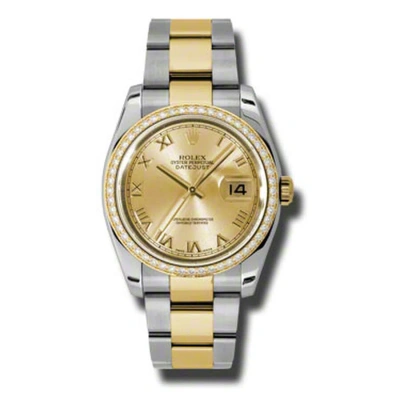 Rolex Oyster Perpetual Datejust 36 Champagne Dial Stainless Steel And 18k Yellow Gold Bracelet Autom