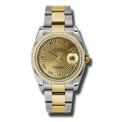 Rolex Oyster Perpetual Datejust 36 Champagne Dial Stainless Steel And 18k Yellow Gold Bracelet Autom