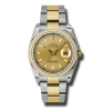 ROLEX ROLEX OYSTER PERPETUAL DATEJUST 36 CHAMPAGNE DIAL STAINLESS STEEL AND 18K YELLOW GOLD BRACELET AUTOM