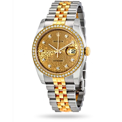Rolex Oyster Perpetual Datejust 36 Champagne Dial Stainless Steel And 18k Yellow Gold Jubilee Bracel In Champagne / Gold / Yellow