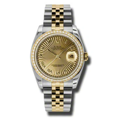 Rolex Oyster Perpetual Datejust 36 Champagne Dial Stainless Steel And 18k Yellow Gold Jubilee Bracel