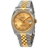 ROLEX ROLEX OYSTER PERPETUAL DATEJUST 36 CHAMPAGNE DIAL STAINLESS STEEL AND 18K YELLOW GOLD JUBILEE BRACEL
