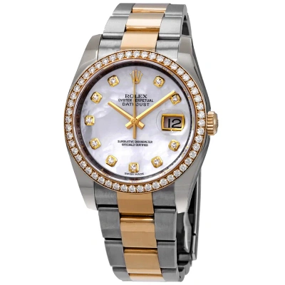 Rolex Oyster Perpetual Datejust 36 Mother Of Pearl Dial Stainless Steel And 18k Yellow Gold Bracelet In Gray