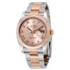 ROLEX ROLEX OYSTER PERPETUAL DATEJUST 36 PINK DIAL STAINLESS STEEL AND 18K EVEROSE GOLD BRACELET AUTOMATIC