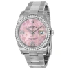 ROLEX ROLEX OYSTER PERPETUAL DATEJUST 36 PINK FLORAL DIAL STAINLESS STEEL BRACELET AUTOMATIC LADIES WATCH 
