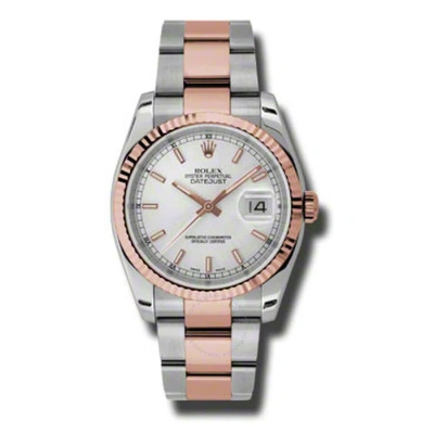 Rolex Oyster Perpetual Datejust 36 Silver Dial Stainless Steel And 18k Everose Gold Bracelet Automat In Metallic