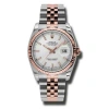 ROLEX ROLEX OYSTER PERPETUAL DATEJUST 36 SILVER DIAL STAINLESS STEEL AND 18K EVEROSE GOLD JUBILEE BRACELET