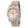 ROLEX ROLEX OYSTER PERPETUAL DATEJUST 36 SILVER DIAL STAINLESS STEEL AND 18K EVEROSE GOLD JUBILEE BRACELET