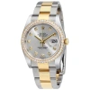ROLEX ROLEX OYSTER PERPETUAL DATEJUST 36 SILVER DIAL STAINLESS STEEL AND 18K YELLOW GOLD BRACELET AUTOMATI