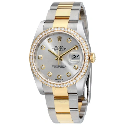 Rolex Oyster Perpetual Datejust 36 Silver Dial Stainless Steel And 18k Yellow Gold Bracelet Automati In Metallic