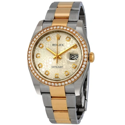 Rolex Oyster Perpetual Datejust 36 Silver Dial Stainless Steel And 18k Yellow Gold Bracelet Automati In Metallic