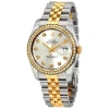 ROLEX ROLEX OYSTER PERPETUAL DATEJUST 36 SILVER DIAL STAINLESS STEEL AND 18K YELLOW GOLD JUBILEE BRACELET 