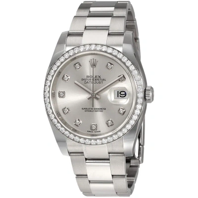 Rolex Oyster Perpetual Datejust 36 Silver Dial Stainless Steel Bracelet Automatic Ladies Watch 11624 In Metallic