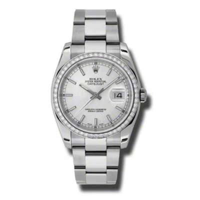 Rolex Oyster Perpetual Datejust 36 Silver Dial Stainless Steel Bracelet Automatic Ladies Watch 11624 In Metallic