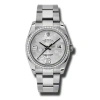 ROLEX ROLEX OYSTER PERPETUAL DATEJUST 36 SILVER FLORAL DIAL STAINLESS STEEL BRACELET AUTOMATIC LADIES WATC