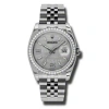 ROLEX ROLEX OYSTER PERPETUAL DATEJUST 36 SILVER WAVE DIAL STAINLESS STEEL JUBILEE BRACELET AUTOMATIC LADIE