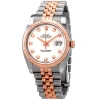 ROLEX ROLEX OYSTER PERPETUAL DATEJUST 36 WHITE DIAL STAINLESS STEEL AND 18K EVEROSE GOLD JUBILEE BRACELET 