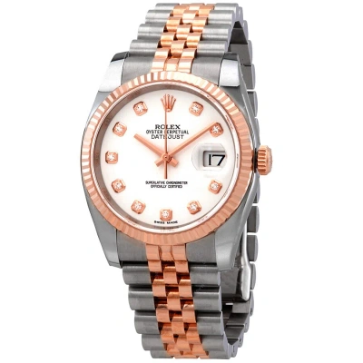 Rolex Oyster Perpetual Datejust 36 White Dial Stainless Steel And 18k Everose Gold Jubilee Bracelet