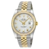 ROLEX ROLEX OYSTER PERPETUAL DATEJUST 36 WHITE DIAL STAINLESS STEEL AND 18K YELLOW GOLD JUBILEE BRACELET A