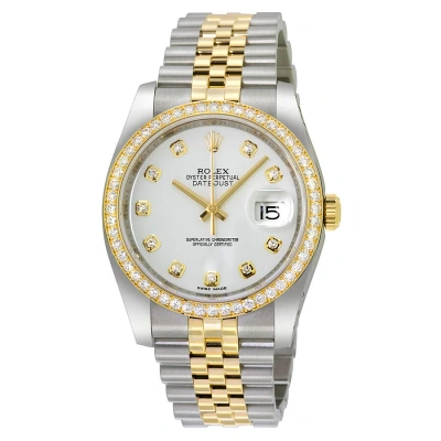 Rolex Oyster Perpetual Datejust 36 White Dial Stainless Steel And 18k Yellow Gold Jubilee Bracelet A In Neutral