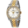 ROLEX ROLEX OYSTER PERPETUAL DATEJUST 36 WHITE DIAL STAINLESS STEEL AND 18K YELLOW GOLD JUBILEE BRACELET A