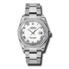 ROLEX ROLEX OYSTER PERPETUAL DATEJUST 36 WHITE DIAL STAINLESS STEEL BRACELET AUTOMATIC LADIES WATCH 116244