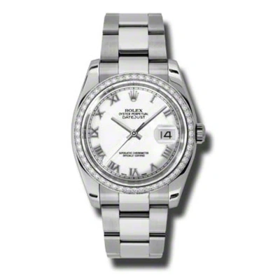 Rolex Oyster Perpetual Datejust 36 White Dial Stainless Steel Bracelet Automatic Ladies Watch 116244 In Metallic