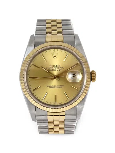 Pre-owned Rolex Oyster Perpetual Datejust 36mm Watch In Gold