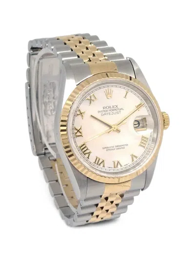 Pre-owned Rolex Oyster Perpetual Datejust 36mm Watch In Neutrals