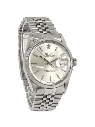 Pre-owned Rolex Oyster Perpetual Datejust 36mm Watch In Silver