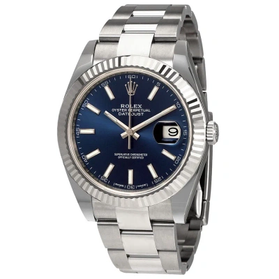 Rolex Oyster Perpetual Datejust 41 Blue Dial Automatic Men's Watch 126334blso In Metallic