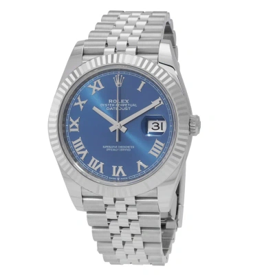 Rolex Oyster Perpetual Datejust Automatic Blue Dial Men's Watch 126334 Blrj In Metallic