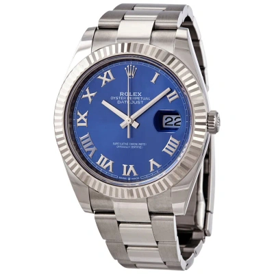 Rolex Oyster Perpetual Datejust Automatic Blue Dial Men's Watch 126334blro In Metallic