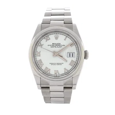 Rolex Oyster Perpetual Datejust Automatic Watch Stainless Steel 36 In Metallic
