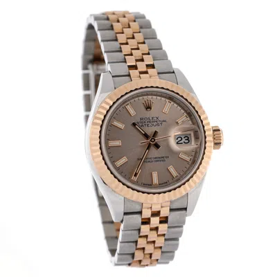 Rolex Oyster Perpetual Datejust Automatic Watch Stainless Steel And Rose Gold 28 In Multi