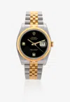 Rolex Oyster Perpetual Datejust Bi-color With Gold And Diamonds In Black