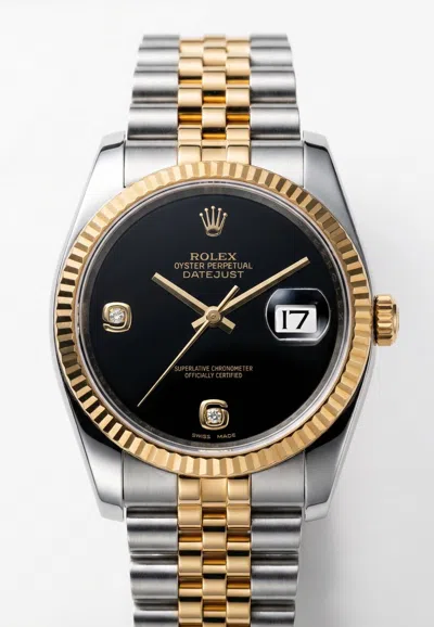 Rolex Oyster Perpetual Datejust Bi-color With Gold And Diamonds In Multi