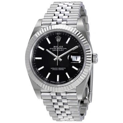 Rolex Oyster Perpetual Datejust Black Dial Jubilee Men's Watch 126334bksj In Metallic