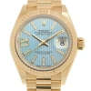 ROLEX ROLEX OYSTER PERPETUAL DATEJUST CORNFLOWER BLUE DIAL AUTOMATIC 18 CARAT YELLOW GOLD LADIES WATCH 279