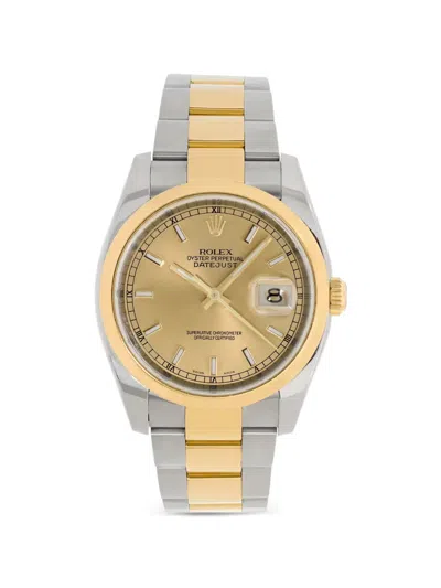 Pre-owned Rolex Oyster Perpetual Datejust Fluted 36mm In Gold